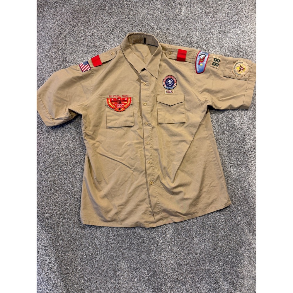 Boy Scouts of America Shirt Mens XL Tan Indian Nations Assistant Scoutmaster